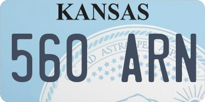 KS license plate 560ARN
