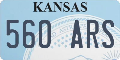 KS license plate 560ARS