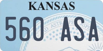 KS license plate 560ASA