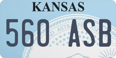 KS license plate 560ASB