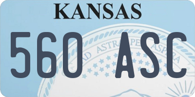 KS license plate 560ASC