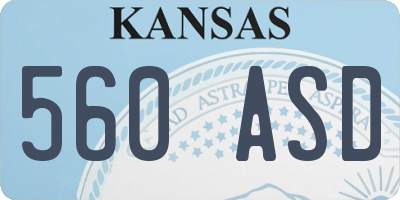 KS license plate 560ASD