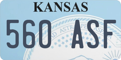 KS license plate 560ASF