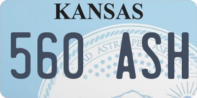 KS license plate 560ASH