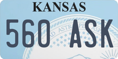 KS license plate 560ASK