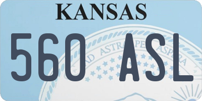 KS license plate 560ASL