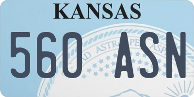 KS license plate 560ASN