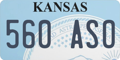 KS license plate 560ASO