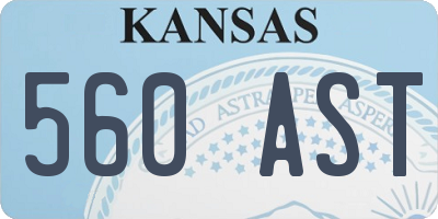 KS license plate 560AST