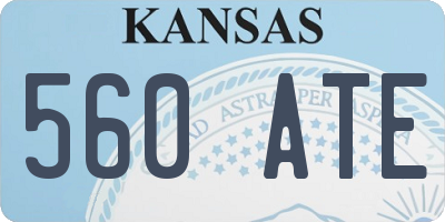 KS license plate 560ATE