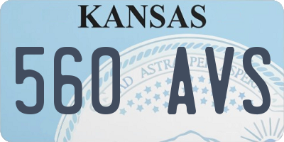 KS license plate 560AVS