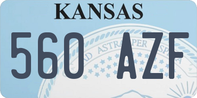 KS license plate 560AZF