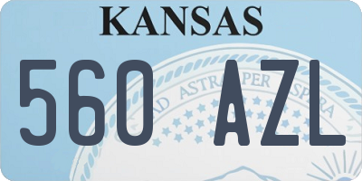 KS license plate 560AZL