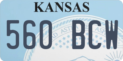KS license plate 560BCW