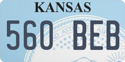 KS license plate 560BEB