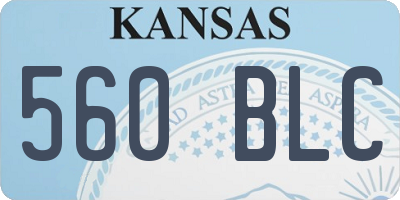 KS license plate 560BLC