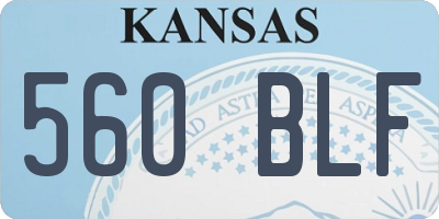 KS license plate 560BLF