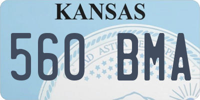 KS license plate 560BMA