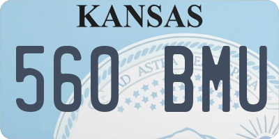 KS license plate 560BMU