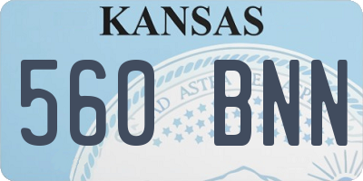 KS license plate 560BNN
