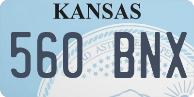 KS license plate 560BNX