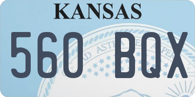 KS license plate 560BQX