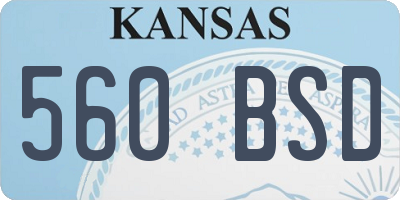 KS license plate 560BSD