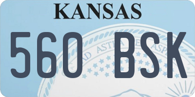 KS license plate 560BSK