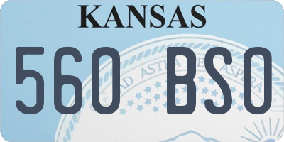 KS license plate 560BSO