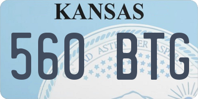 KS license plate 560BTG
