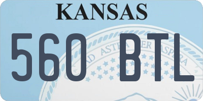 KS license plate 560BTL
