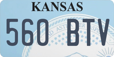 KS license plate 560BTV