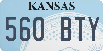 KS license plate 560BTY