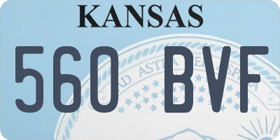 KS license plate 560BVF