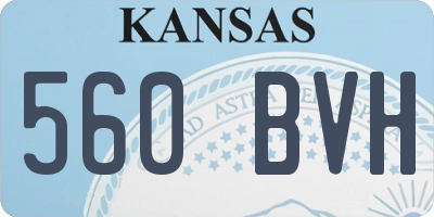 KS license plate 560BVH