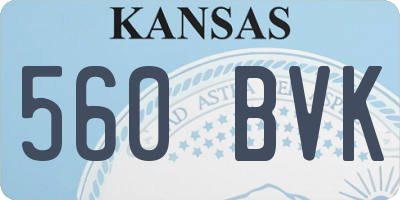 KS license plate 560BVK
