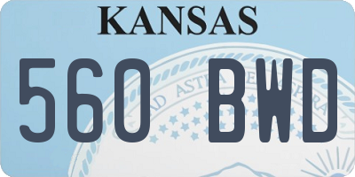 KS license plate 560BWD
