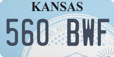 KS license plate 560BWF