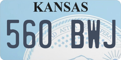 KS license plate 560BWJ