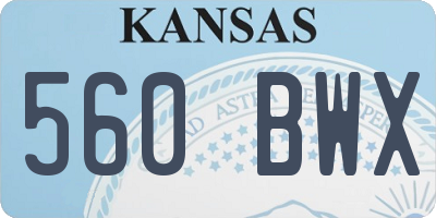 KS license plate 560BWX