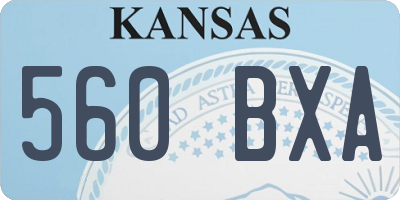 KS license plate 560BXA