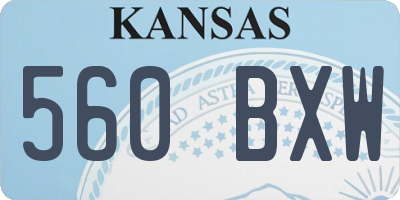 KS license plate 560BXW