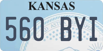 KS license plate 560BYI