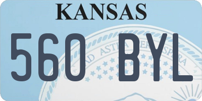 KS license plate 560BYL