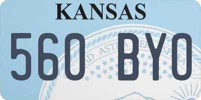 KS license plate 560BYO
