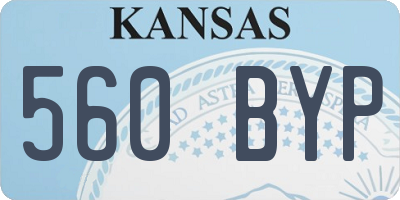 KS license plate 560BYP
