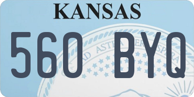 KS license plate 560BYQ