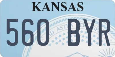 KS license plate 560BYR