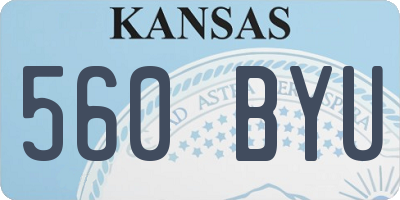 KS license plate 560BYU