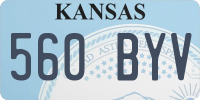 KS license plate 560BYV